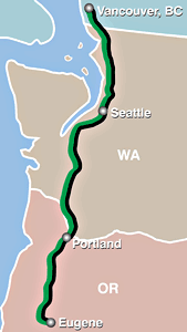 Map of the proposed high speed rail line